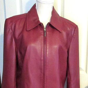 Gorgeous COLEBROOK Burgandy Leather Jacket  Size XL/TG